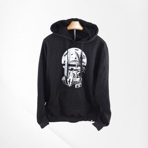 INTO THE AM Black Graphic Hoodie‎ Skull & Palm Design – Size XL